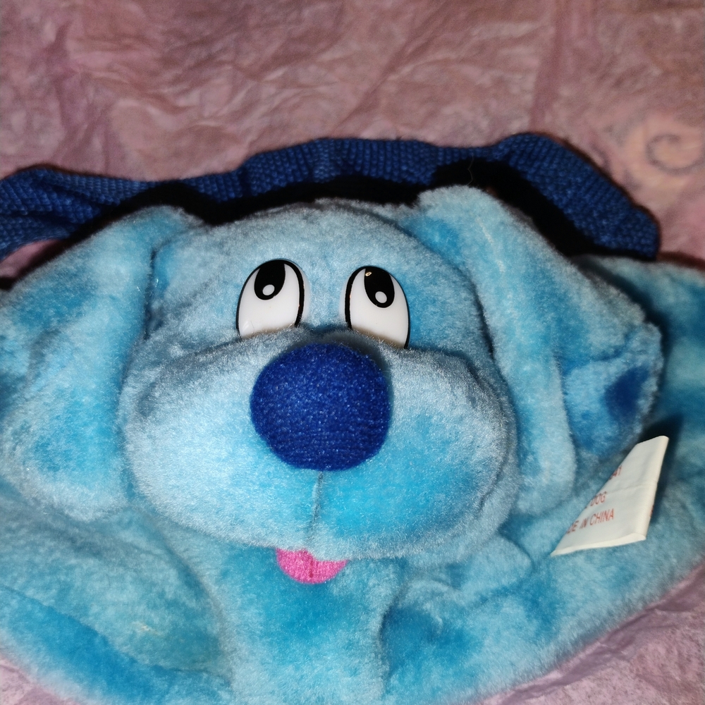 Blue Plush Dog Kids Fanny Pack Bag
